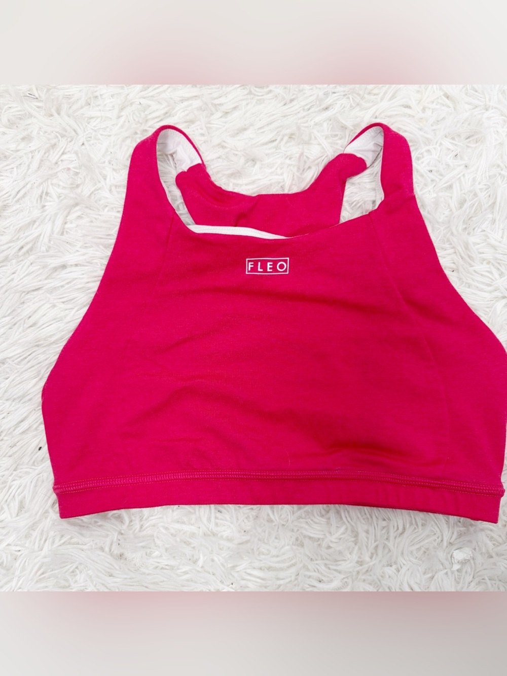 Fleo Jordaine High Neck Sports Bra Size Medium Hot Pink Racerback